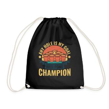 N’importe quel trou est mon objectif - Bierpong Saufen Bier Pong - Sac de sport léger - noir - Devant