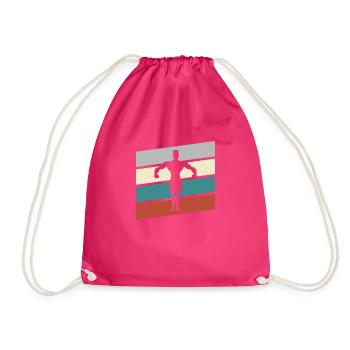Body Building Retro - Drawstring Bag - fuchsia - Front