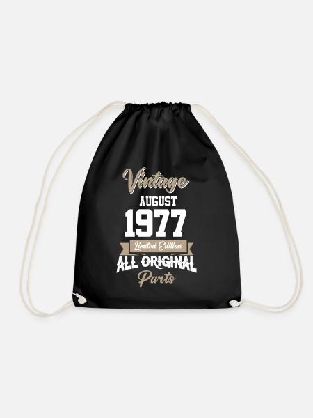 August 1977 Vintage Geburtstag Geschenk - Turnbeutel - Schwarz