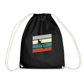 Klettern Retro - Turnbeutel - Schwarz - Vorne