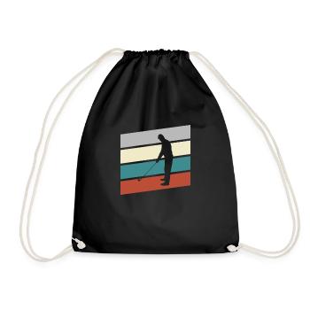 Golf Retro - Turnbeutel - Schwarz - Vorne
