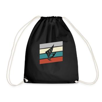 Cerf-volant rétro - Sac de sport léger - noir - Devant