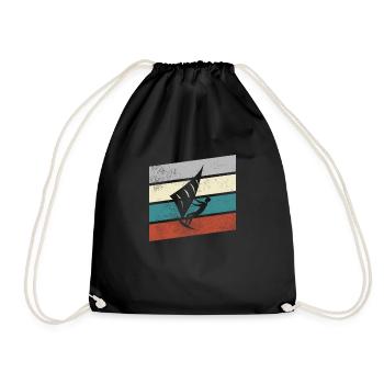 Cerf-volant rétro - Sac de sport léger - noir - Devant