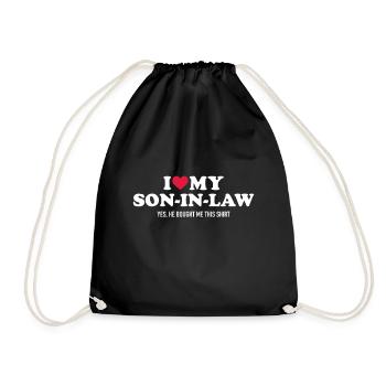 I love my son-in-law for father-in-law - Drawstring Bag - black - Front