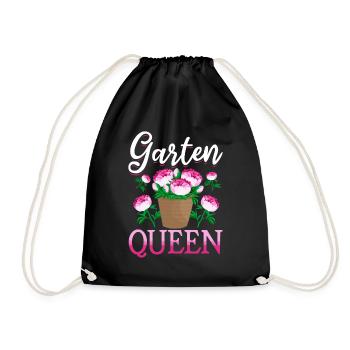 Garten Queen - Gartenliebhaberinnen - Turnbeutel - Schwarz - Vorne