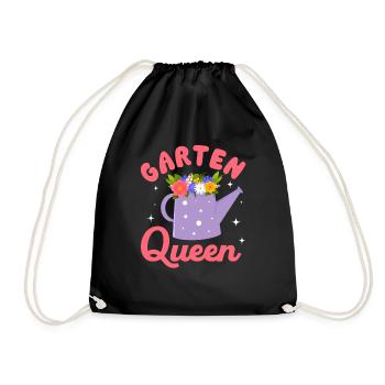 Garten Queen - Gartenliebhaberinnen - Turnbeutel - Schwarz - Vorne
