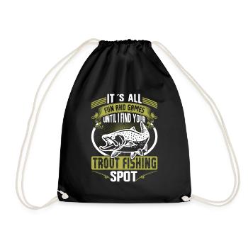 Funny Fishing Men Women - Turnbeutel - Schwarz - Vorne