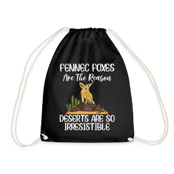Les renards Fennec dans le désert sont irrésistibles - Sac de sport léger - noir - Devant