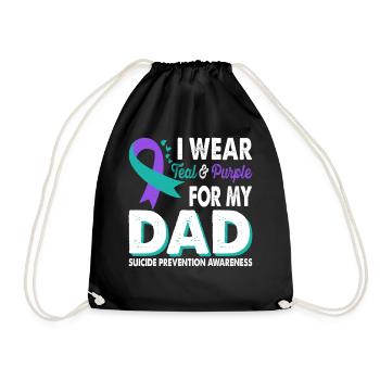 Portez du sarcelle et du violet pour éduquer votre - Sac de sport léger - noir - Devant