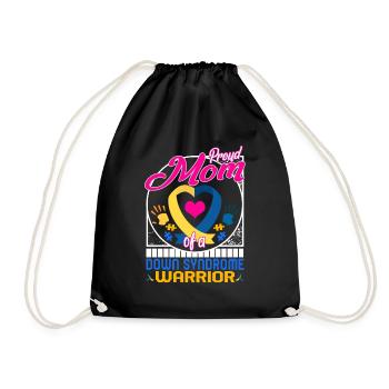 World Down Syndrome Day Shirt, Proud Mom Of A - Drawstring Bag - black - Front