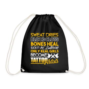 Tattoo Artist Real Girls Become Tattoo Artists - Drawstring Bag - black - Front