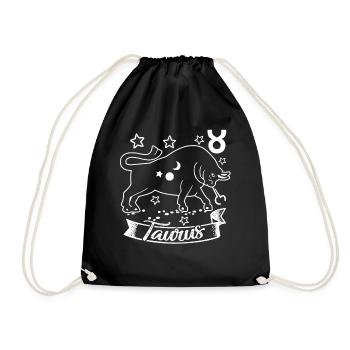 Taurus Taurus Zodiac Star Sign Of Zodiac - Drawstring Bag - black - Front