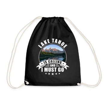 Lake Tahoe Souvenir Lake Tahoe Ruft - Turnbeutel - Schwarz - Vorne