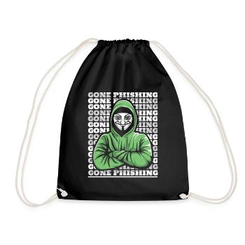 Gone Phishing Sniffer Social Engineering Phishing - Drawstring Bag - black - Front
