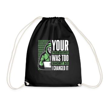 Votre mot de passe était trop court Phishing Sniffer Grey - Sac de sport léger - noir - Devant