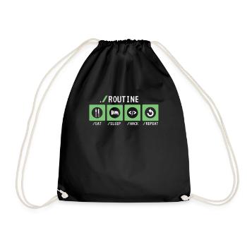 Routine Eat Sleep Hack Répéter Sniffer Phishing - Sac de sport léger - noir - Devant