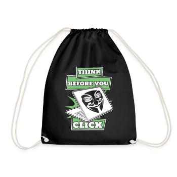 Think Before You Click Social Engineering - Drawstring Bag - black - Front