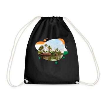 Kerala India Souvenir - Drawstring Bag - black - Front