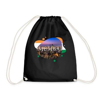 Mumbai India Souvenir - Drawstring Bag - black - Front