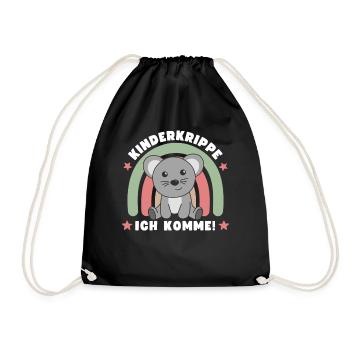 Kinderkrippe Ich Komme! Maus - Turnbeutel - Schwarz - Vorne
