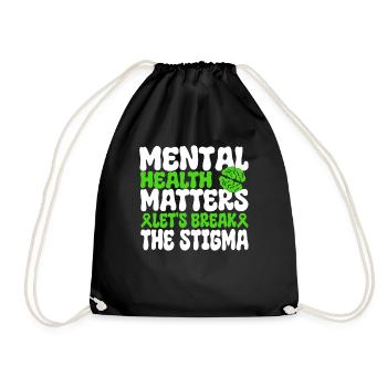 Mental Health matters let's break the stigma - Turnbeutel - Schwarz - Vorne