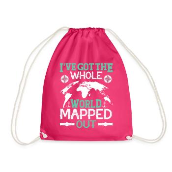 Cartographers - Drawstring Bag - fuchsia - Front