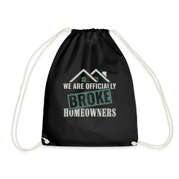 Officially Broke Home Owners - Homeowner - Drawstring Bag - black - Front