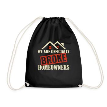 Officially Broke Home Owners - Homeowner - Drawstring Bag - black - Front