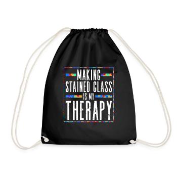 La production de vitraux est ma thérapie - Sac de sport léger - noir - Devant