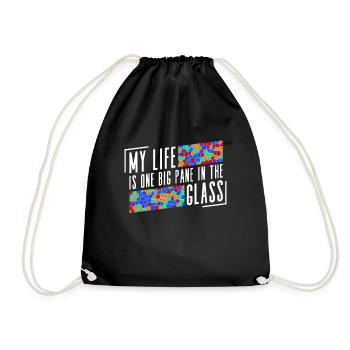 Ma vie est une grosse tranche dans un verre - - Sac de sport léger - noir - Devant