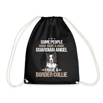 Border Collie Dog Dog Owner - Drawstring Bag - black - Front
