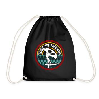 Riding the Thermals Hydrofoil Wingfoil Wingfoiling - Drawstring Bag - black - Front