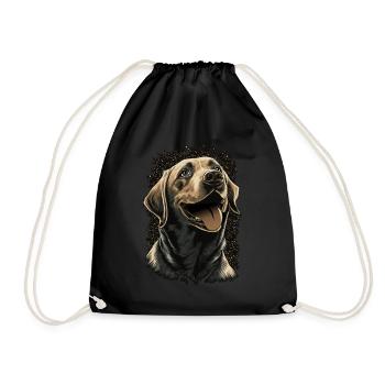 Cute Labrador Retriever Dog Breed Pet Lover - Drawstring Bag - black - Front
