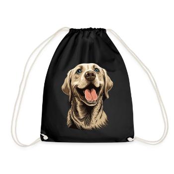 Cute Labrador Retriever Dog Breed Pet Lover - Drawstring Bag - black - Front