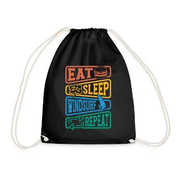 Windsurfing Eat Sleep Windsurf Repeat Water Sports - Turnbeutel - Schwarz - Vorne