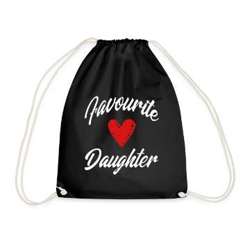 Graphique en forme de cœur Filles préférées Frères et sœurs - Sac de sport léger - noir - Devant