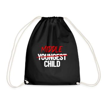 Middle Child Not Youngest Child Funny Sibling - Drawstring Bag - black - Front