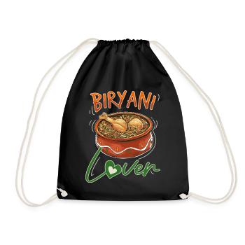 Indisches Essen Feinschmecker, Biryani, Liebhaber, - Turnbeutel - Schwarz - Vorne
