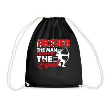Archery Archer The Man The Myth The Legend - Drawstring Bag - black - Front