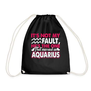 Aquarius Married A Aquarius Horoscope - Drawstring Bag - black - Front