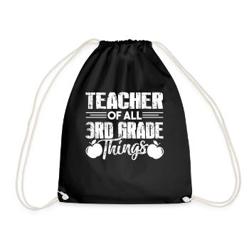 3rd Grade Teacher Teacher Of All 3rd Grade Things - Drawstring Bag - black - Front