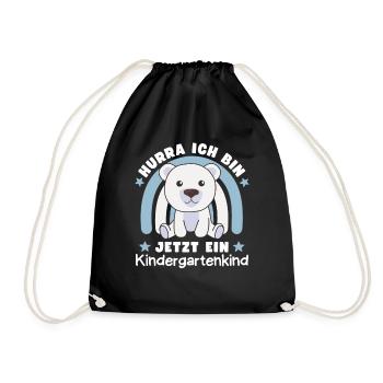 Hourra, je suis maintenant un enfant de maternelle Polar Bear - Sac de sport léger - noir - Devant