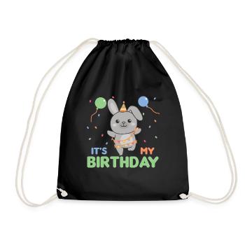 Lapin pour anniversaire pour les enfants c’est mon anniversaire - Sac de sport léger - noir - Devant