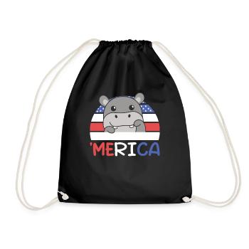 4 juillet American Hippo USA 'Merica - Sac de sport léger - noir - Devant