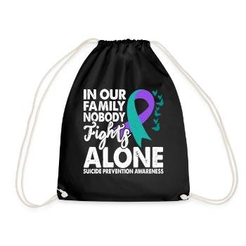 No One Fights Alone Suicide Prevention - Drawstring Bag - black - Front