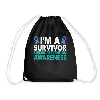Suicide Prevention Awareness Month for - Drawstring Bag - black - Front