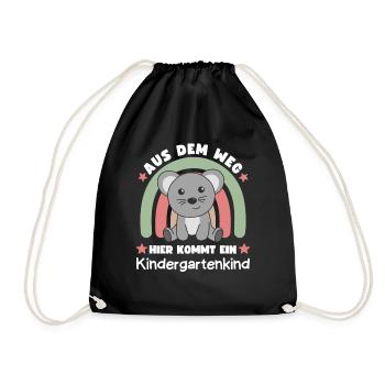 Aus Dem Weg Hier Kommt Ein Kindergartenkind Maus - Turnbeutel - Schwarz - Vorne
