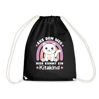 Aus Dem Weg Hier Kommt Ein Kitakind Katze - Turnbeutel - Schwarz - Vorne