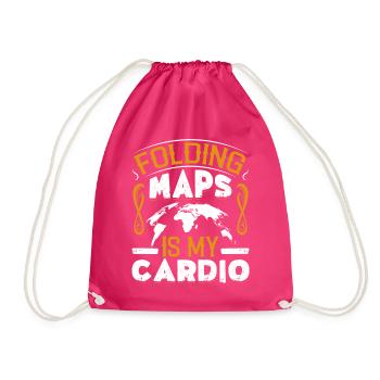 Cartographers - Drawstring Bag - fuchsia - Front