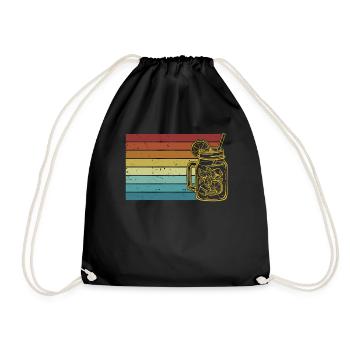 Retro Lemonade Lemonade Seller - Drawstring Bag - black - Front